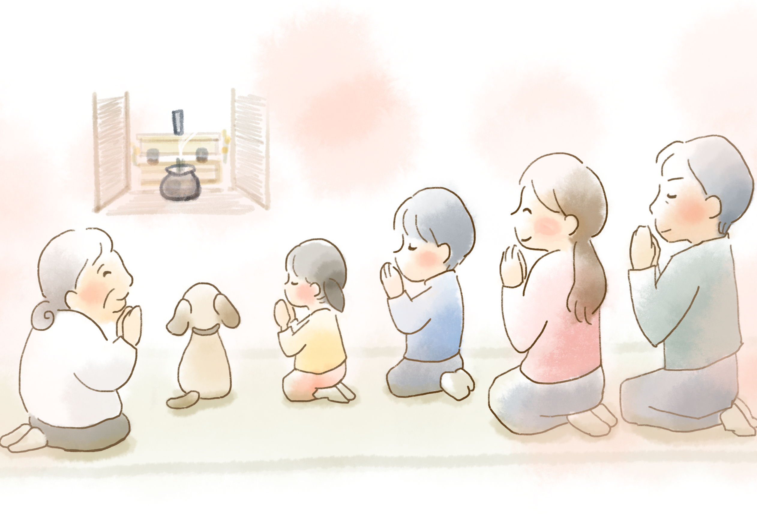 広島市で相続や遺言、相続登記の無料相談を行う司法書士事務所に来られるご家族のイメージ画像